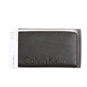 CALVIN KLEIN BROWN LEATHER UNISEX WALLET